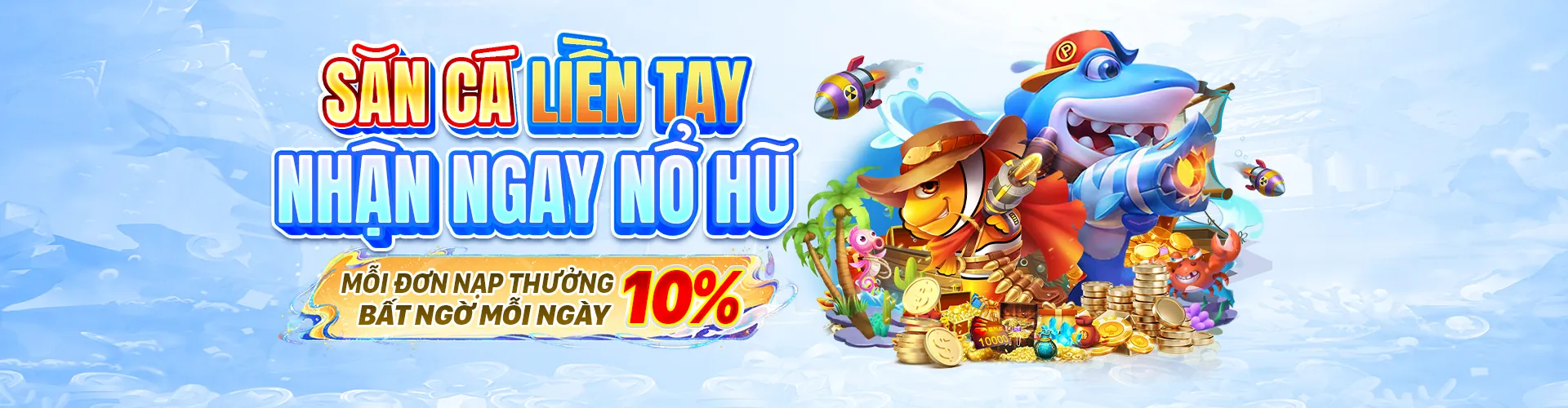 Thế giới bắn cá ke9 trang chủ với đại dương xanh thẳm và nhiều loài cá